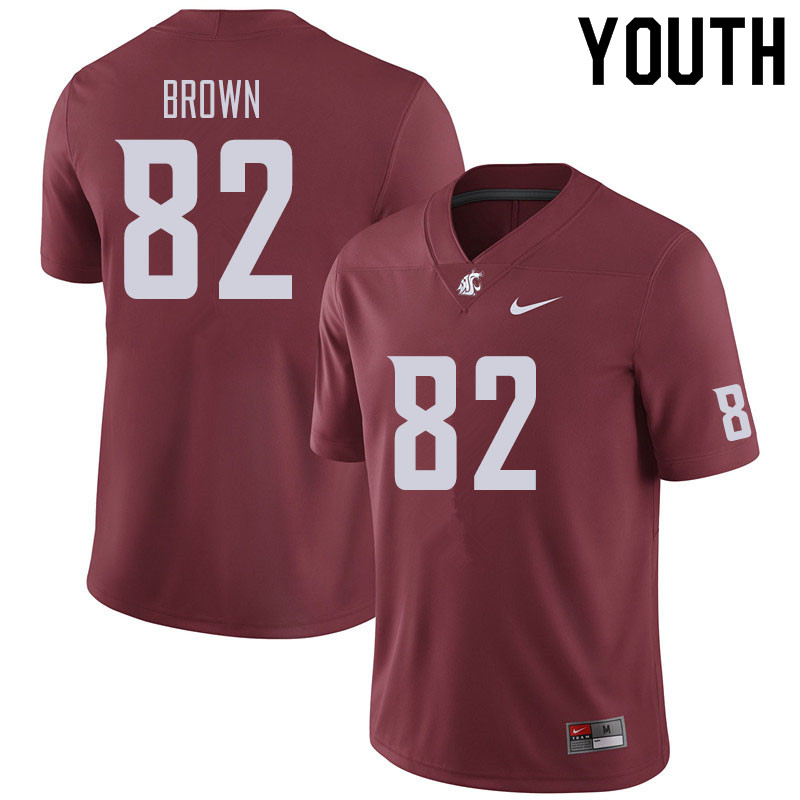 Youth #82 Travion Brown Washington State Cougars Football Jerseys Sale-Crimson